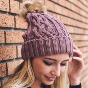 Mauve pink beanie